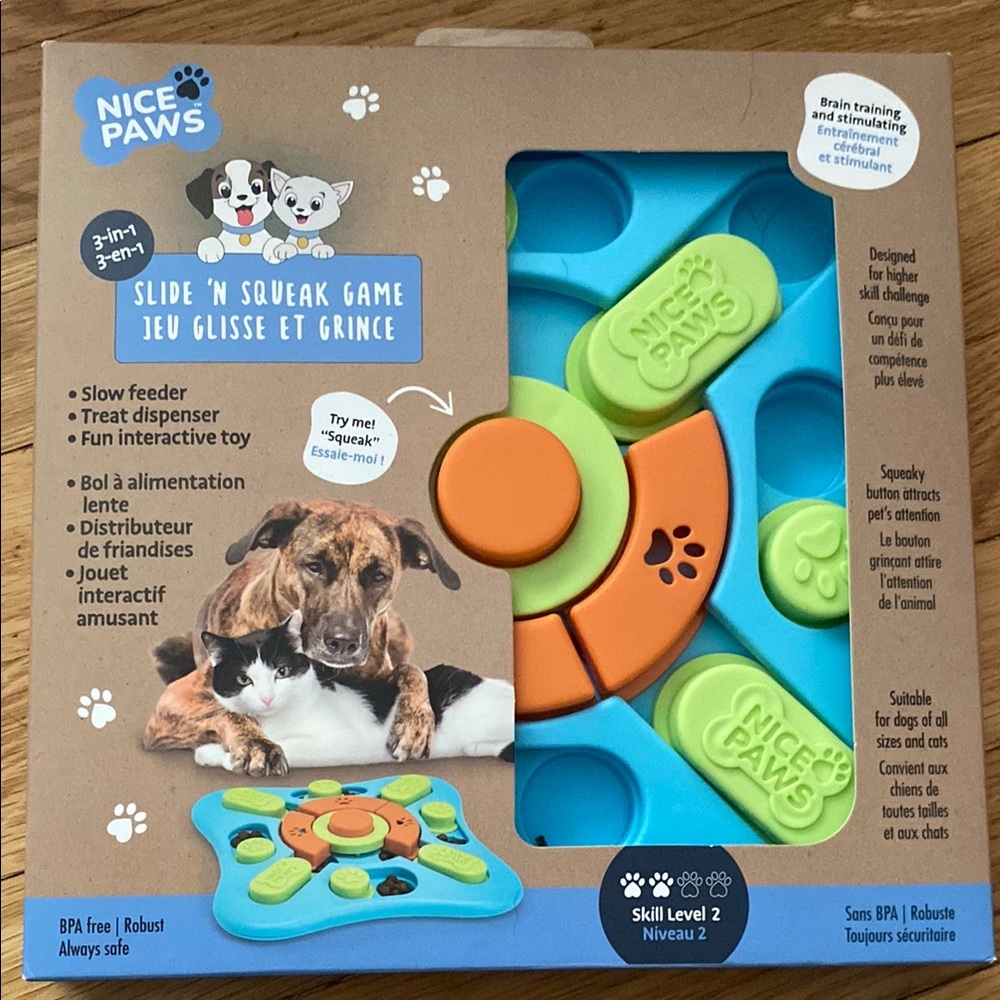 6/$20 Nice Paws Slide 'N Squeak Game for Pets Level 2 Sealed! NWT in box!